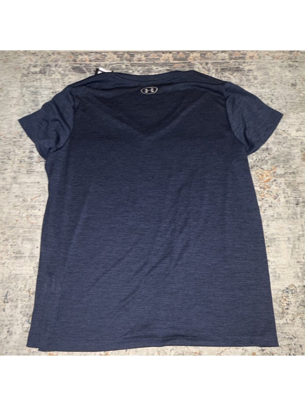 Under Armour HeatGear Women's V-Neck Short Sleeve T-Shirt 2XL Blue Loose A302 - Picture 7 of 8